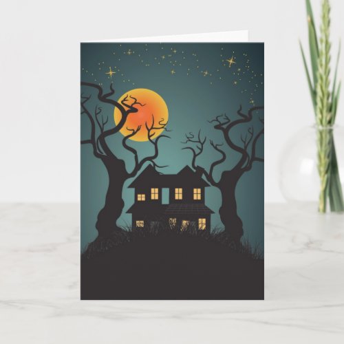 Haunted House Halloween Greeting Card