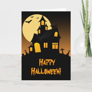 Haunted House Halloween Greeting Card