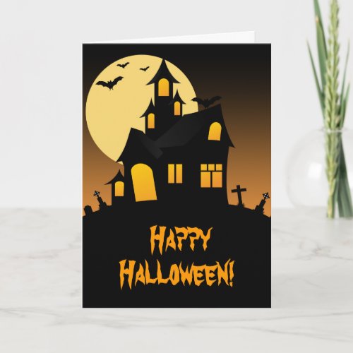 Haunted House Halloween Greeting Card