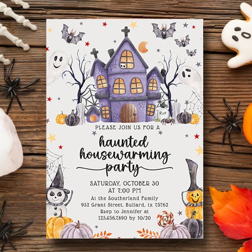 Haunted House Halloween Housewarming Party Invitation