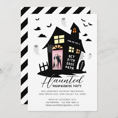 Haunted House Halloween Housewarming Party Photo Announcement