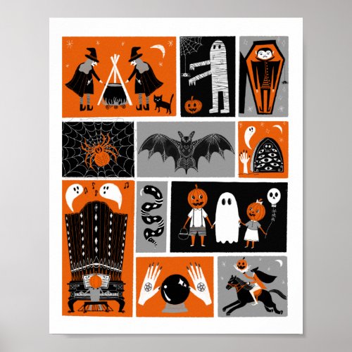 Haunted House Halloween illustration Poster