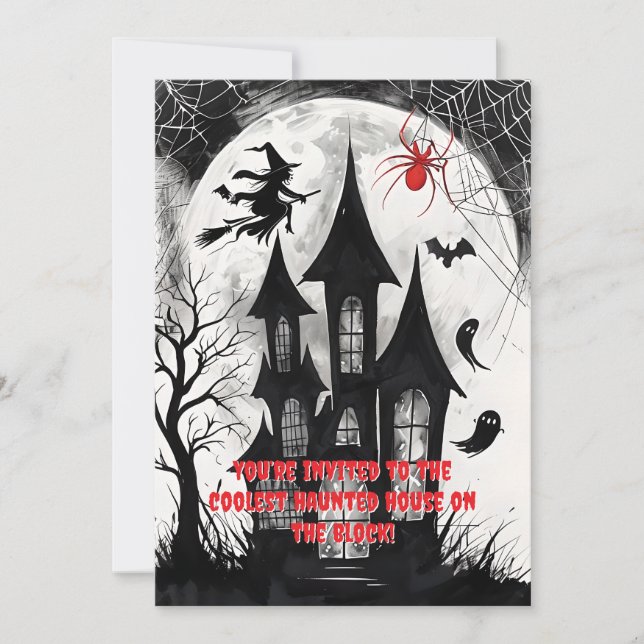 Haunted House Halloween  Invitation (Front)