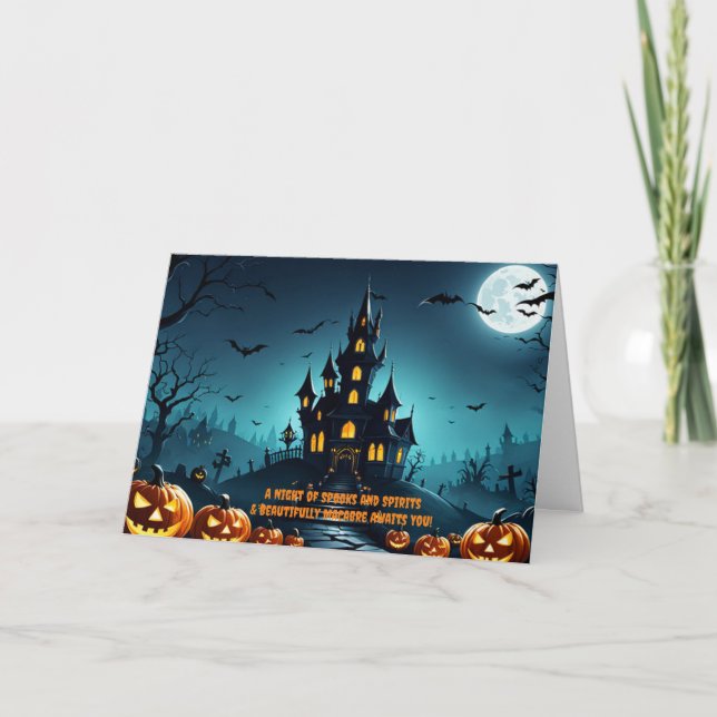 Haunted House Halloween Invitation - Full Moon! (Front)