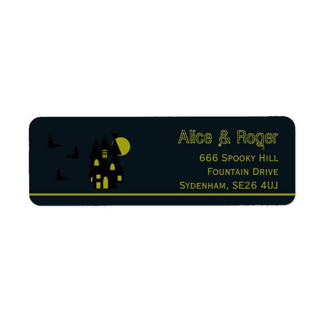 Haunted House, Halloween Label (Front)