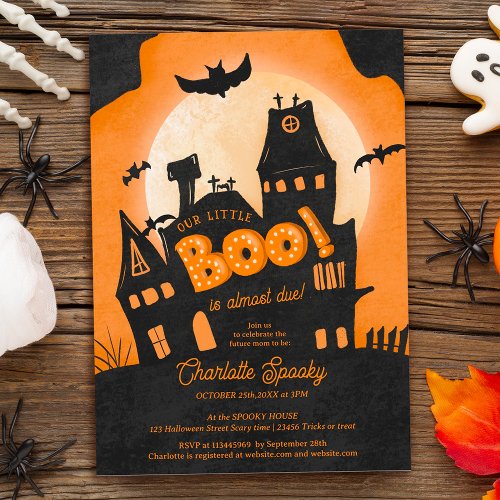 Haunted house Halloween little boo baby shower Invitation