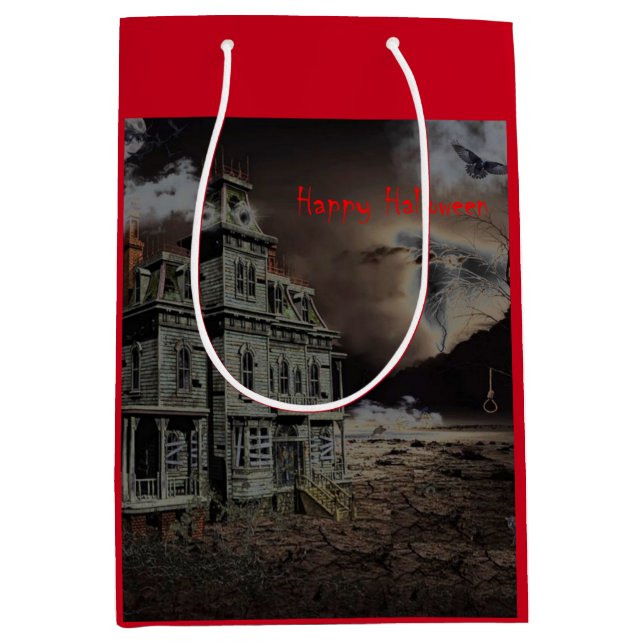 Haunted House Halloween Medium Gift Bag (Front)