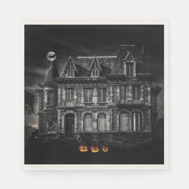 Haunted House Halloween Napkins (Front)