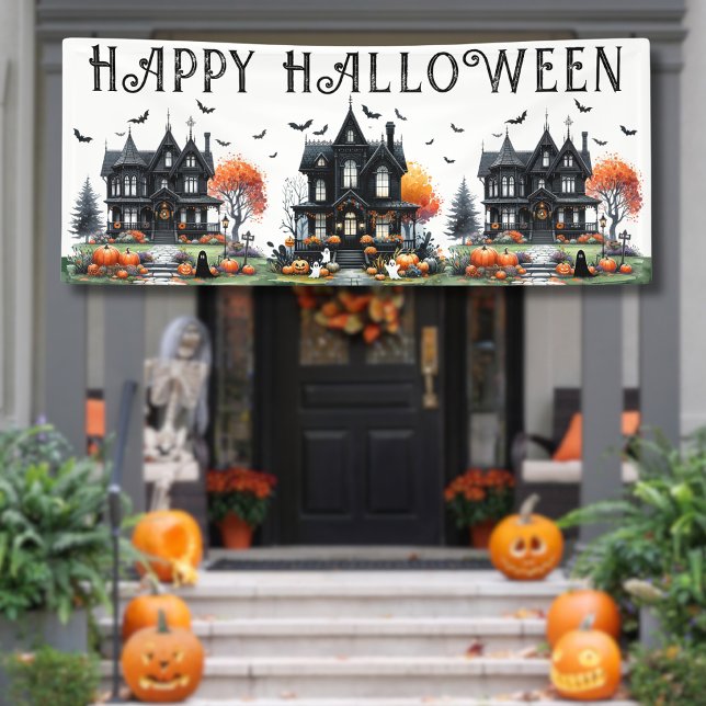 Haunted House Halloween Party Banner (Haunted House Halloween Party Banner)