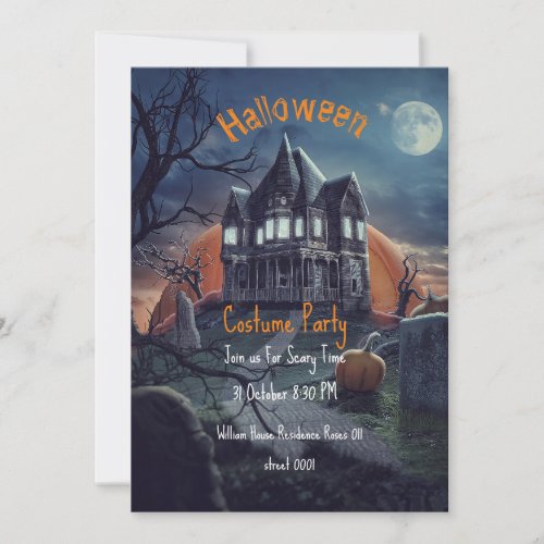 Haunted House Halloween Party Cards