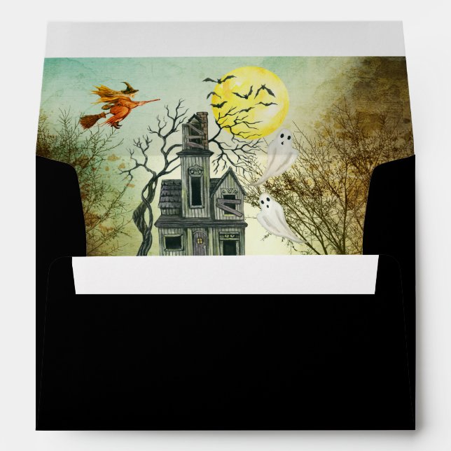Haunted House Halloween Party Envelope (Back (Bottom))