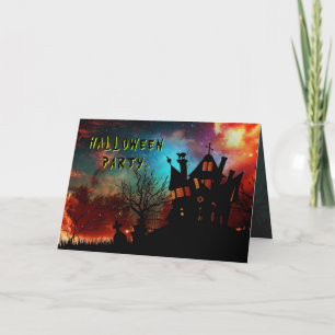 Haunted House Halloween Party Folded Invitation