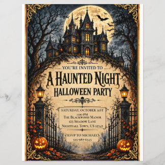 Haunted House Halloween Party Gothic Haunted Flyer