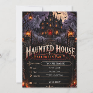 Haunted House Halloween Party Gothic Horror Invitation