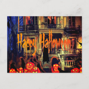 Haunted House Halloween Party  Holiday Postcard