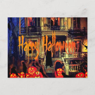 Haunted House Halloween Party Holiday Postcard