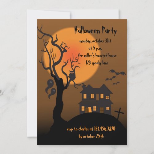 Haunted house -halloween party invitation