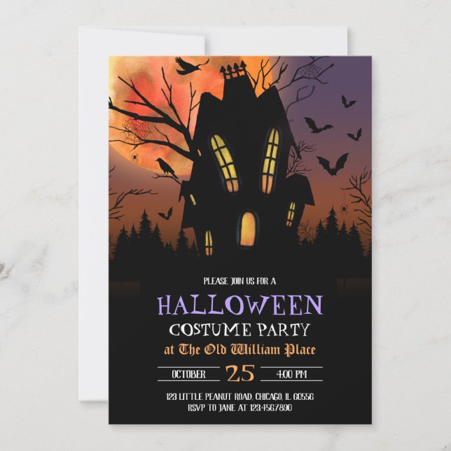 Haunted House Halloween Party Invitation (Front)