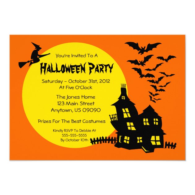 Vintage Haunted House Personalised Halloween Party Thank You Cards