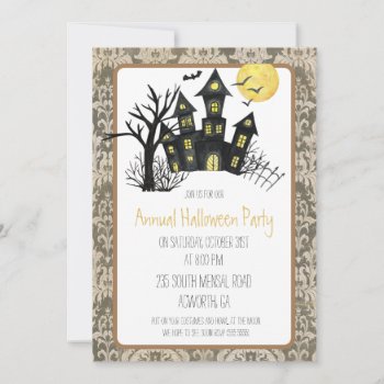 Haunted House Halloween Party Invitation by SugSpc_Invitations at Zazzle