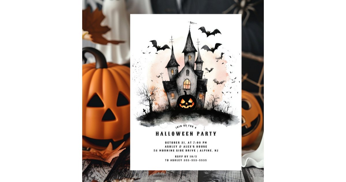 Haunted House Halloween Party Invitation | Zazzle