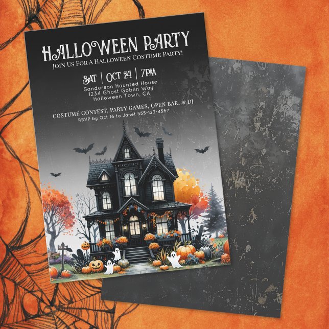  Haunted House Halloween Party Invitation (Haunted House Halloween Party Invitation)