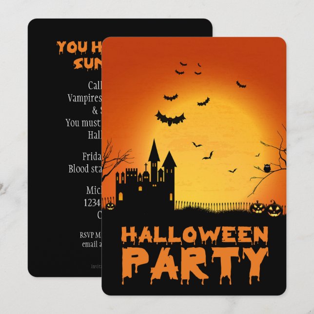 Haunted House Halloween Party Invitation (Front/Back)