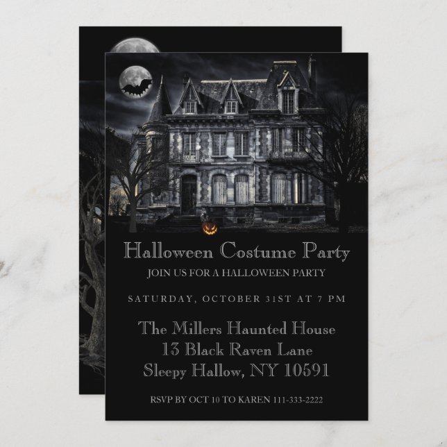 Haunted House Halloween Party Invitation (Front/Back)
