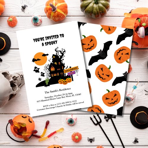 Haunted House Halloween Party Invitation Card