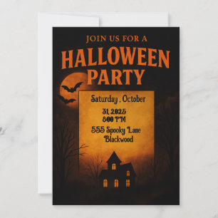 Haunted House Halloween Party Invitation   Spooky 