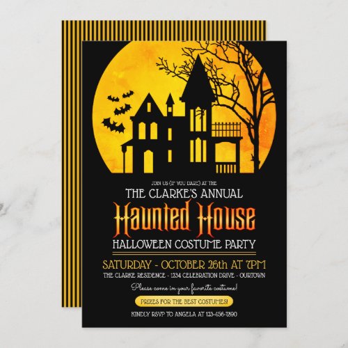 Haunted House Halloween Party Invitations