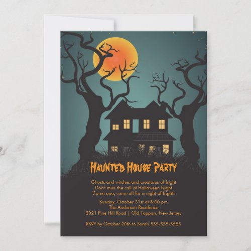 Haunted House Halloween Party Invitations