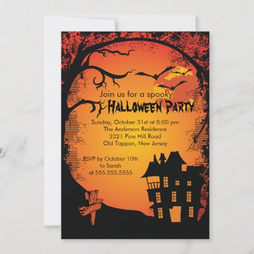 Haunted House Halloween Party Invitations | Zazzle