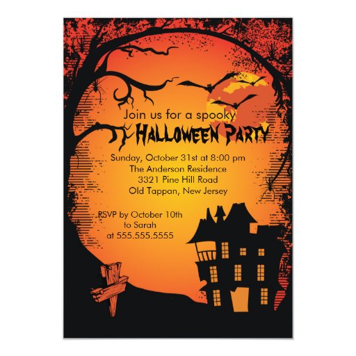 Haunted House Halloween Party Invitations | Zazzle