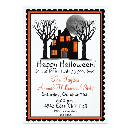 Haunted House Halloween Party Invitations