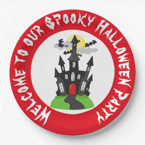 Haunted House Halloween Party Paper Plates