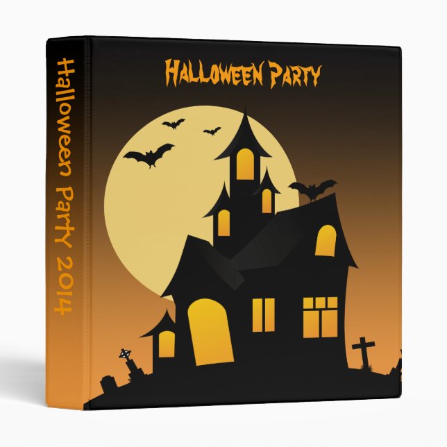 Haunted House Halloween Party Photo Album 3 Ring Binder (Front/Spine)