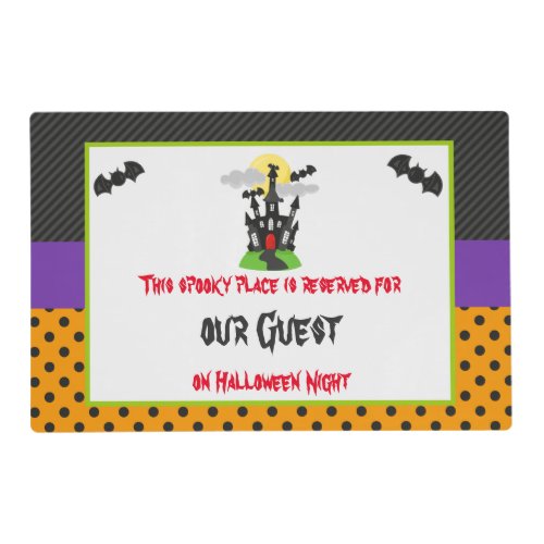 Haunted House Halloween Party Placemat