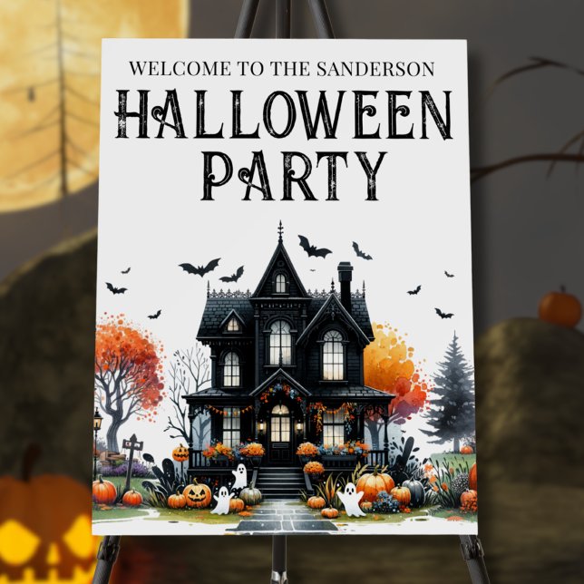 Haunted House Halloween Party Sign (Haunted House Halloween Party Sign )