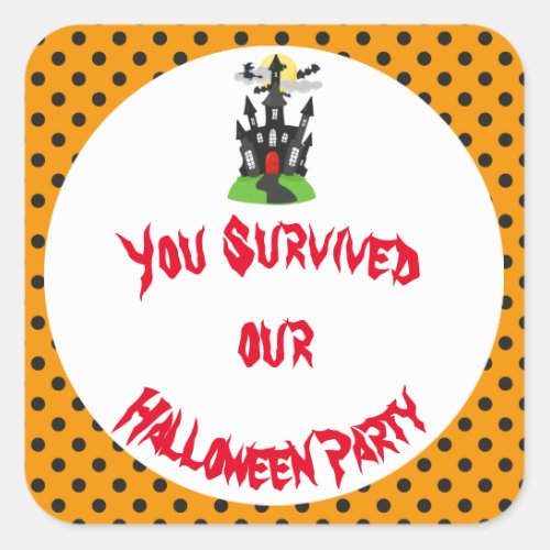 Haunted House Halloween Party Square Sticker
