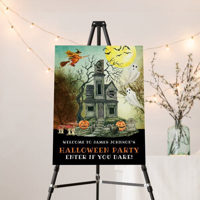 Haunted House Halloween Party Welcome Foam Board (In Situ (Stand))