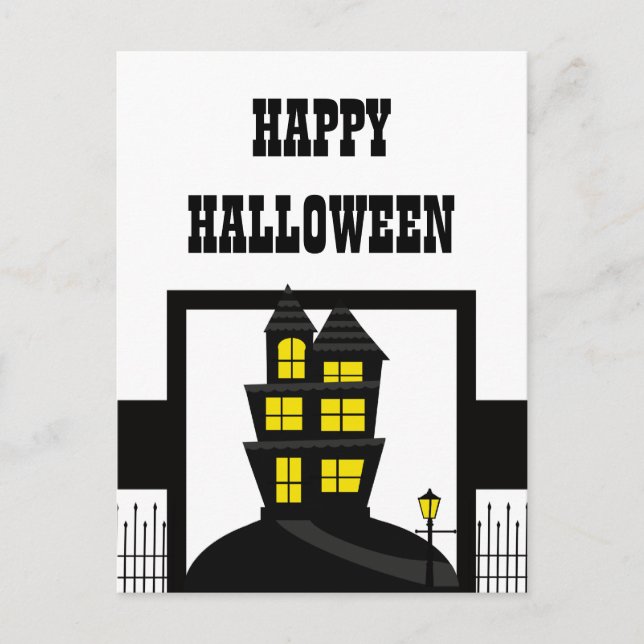 Haunted House Halloween Postcard (Front)