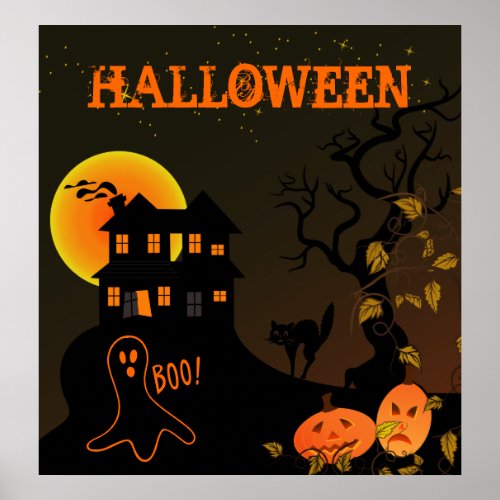 Haunted House Halloween Poster