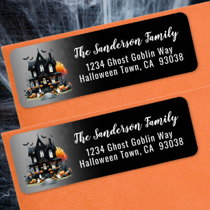 Haunted House Halloween Return Address Label