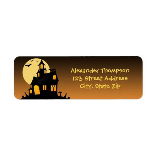 Haunted House Halloween Return Address Labels