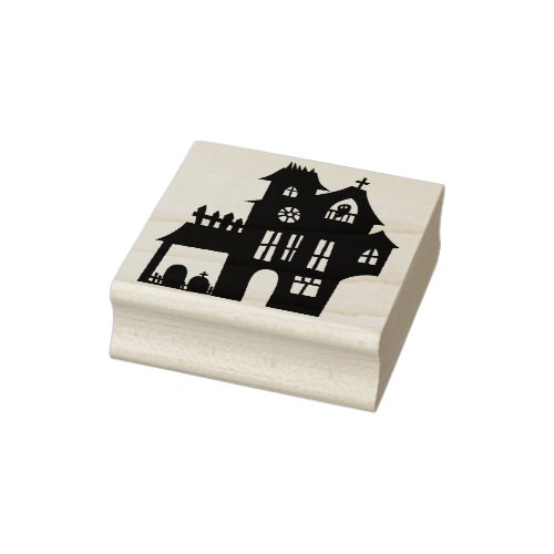 Haunted House Halloween  Rubber Stamp