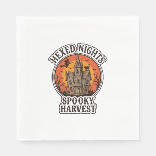 Haunted House Halloween Shirt Vintage Engraving De Napkins