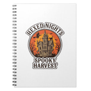 Haunted House Halloween Shirt Vintage Engraving De Notebook