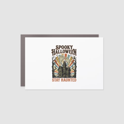 Haunted House Halloween Shirt with Vintage Ghost P Car Magnet