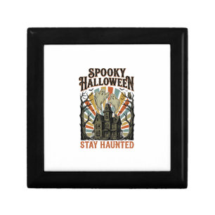 Haunted House Halloween Shirt with Vintage Ghost P Gift Box